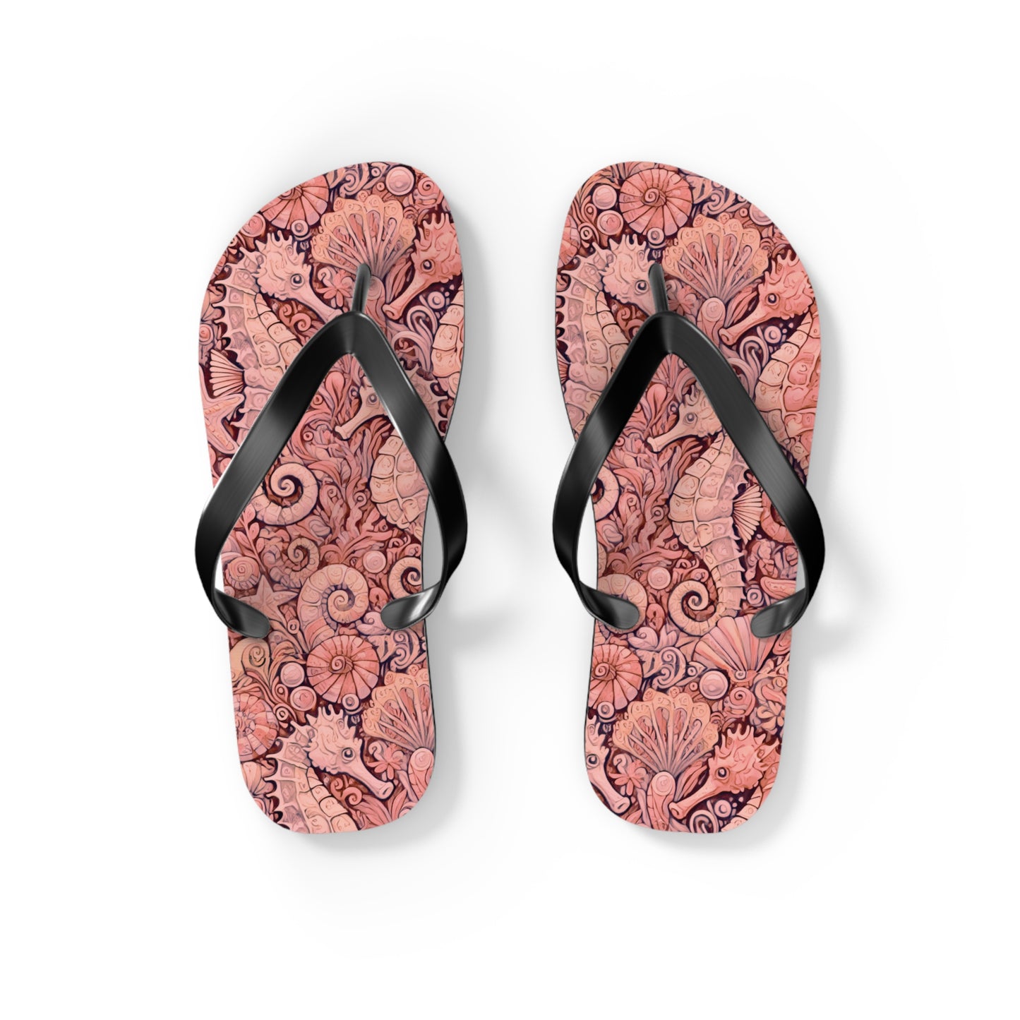 Flip Flops - Seahorses/Red