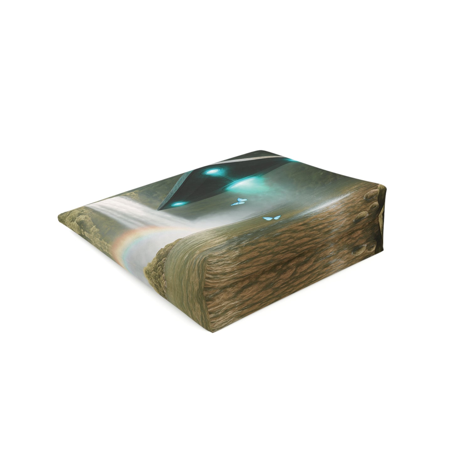 Tropical Cotton Cosmetic Bag, Makeup Pouch, 5 Sizes / UFO and Waterfall