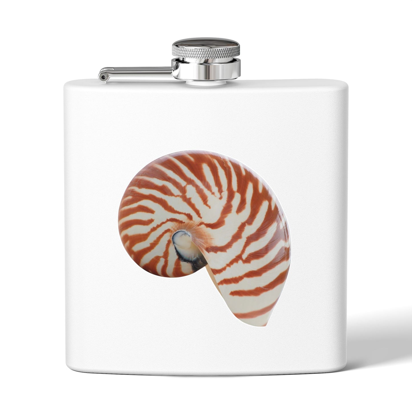 Tropical Stainless Steel 6 oz. Flask, Many Colors  – Real Tiger Stripe Nautilus