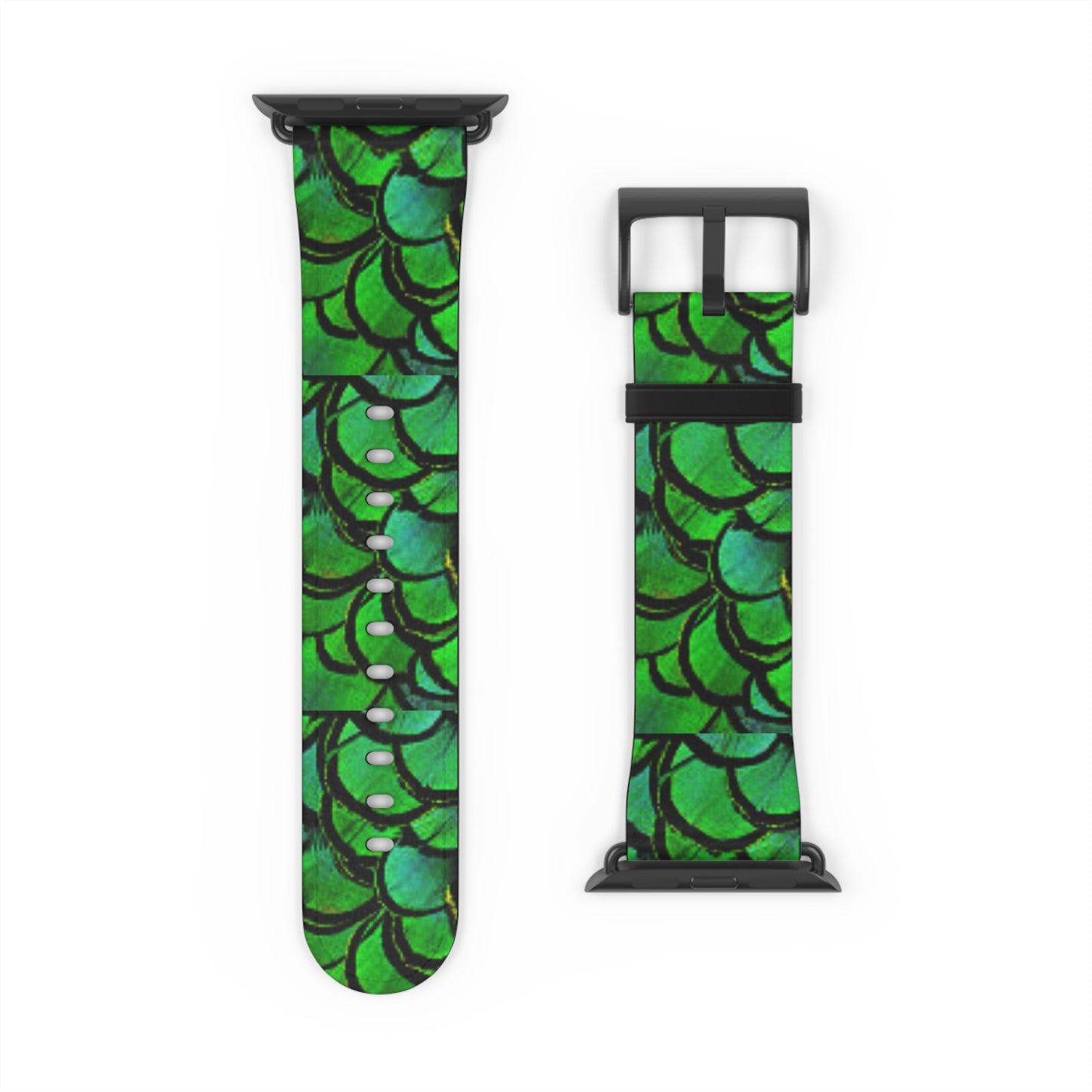 Apple Watch Band - Green Peacock Feathers