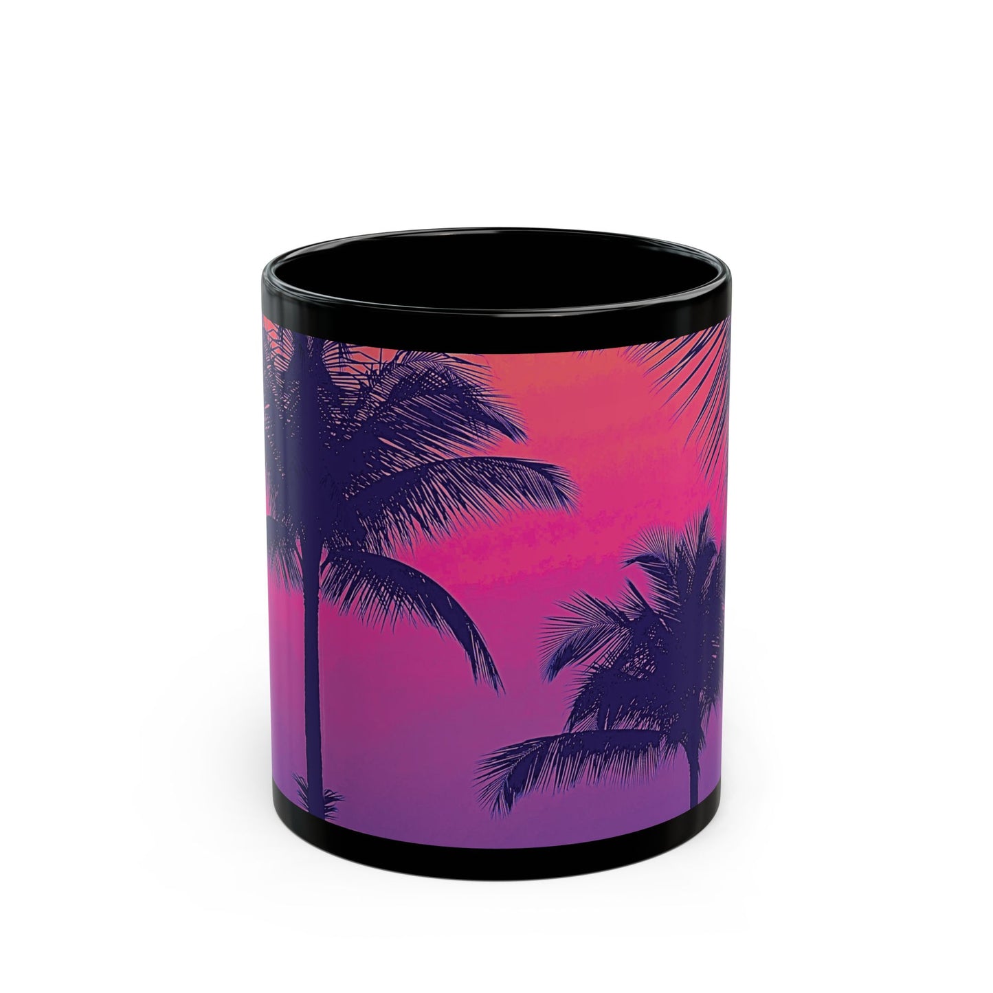 Black Coffee Mug - Palm Glow, Heatwave