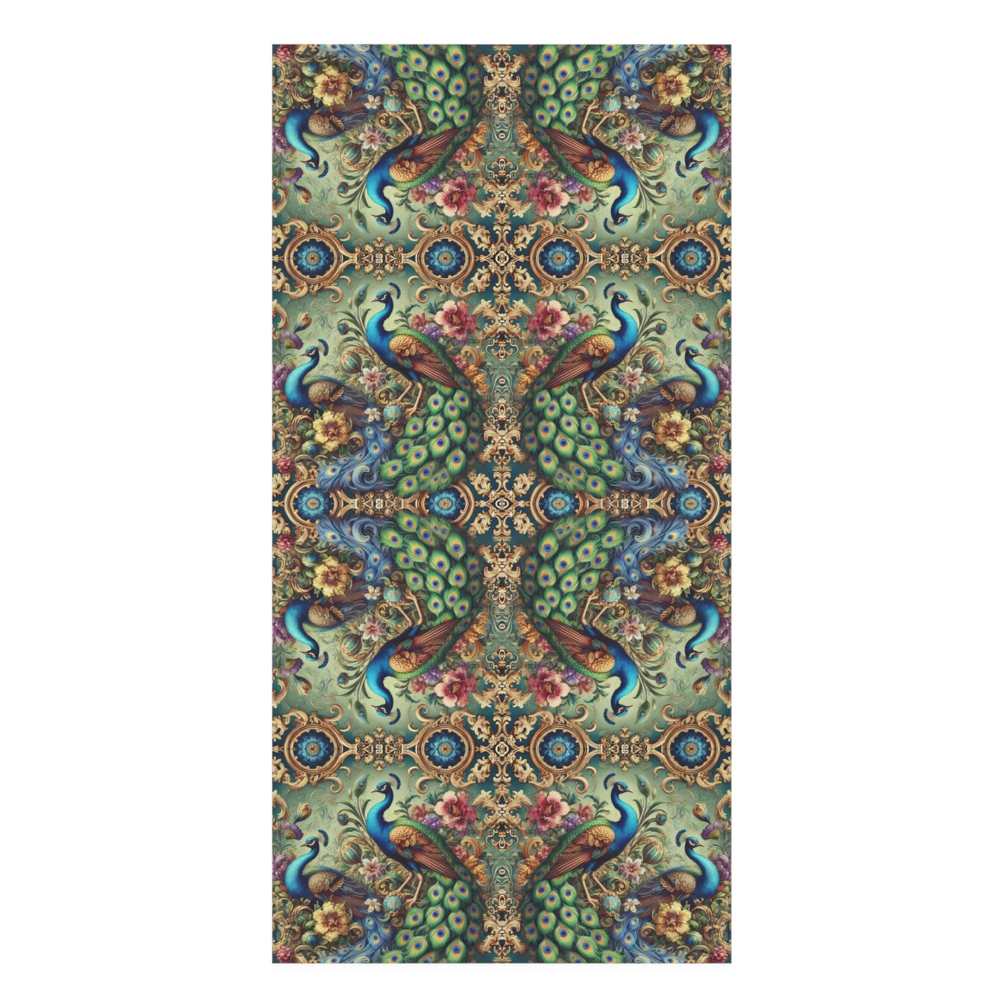 Tropical-Inspired Mink-Cotton Towel - Soft & Absorbent, Kaleido Peacock Royal