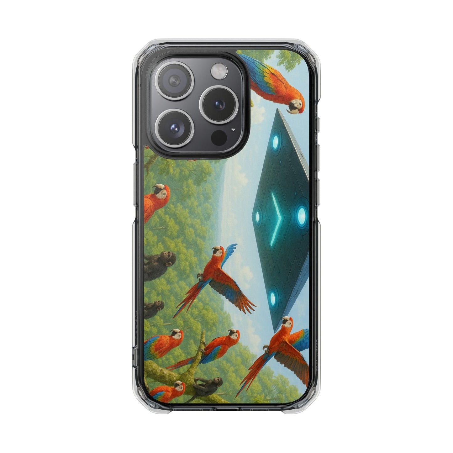 UFO and Macaws Magnetic Clear Phone Case, Many Models
