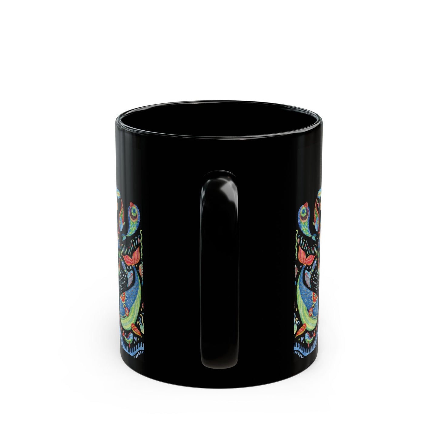 Black Mug (11oz, 15oz), Mermaid Kingdom, Night