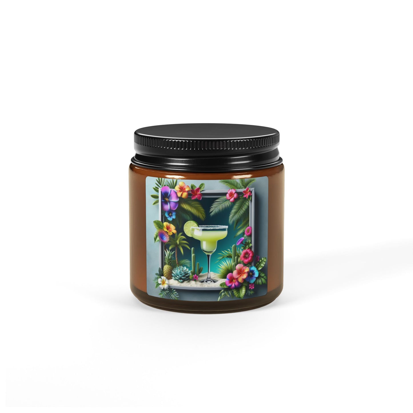 Soy Candle in Amber Jar - Multi-Size / Tropical Margarita