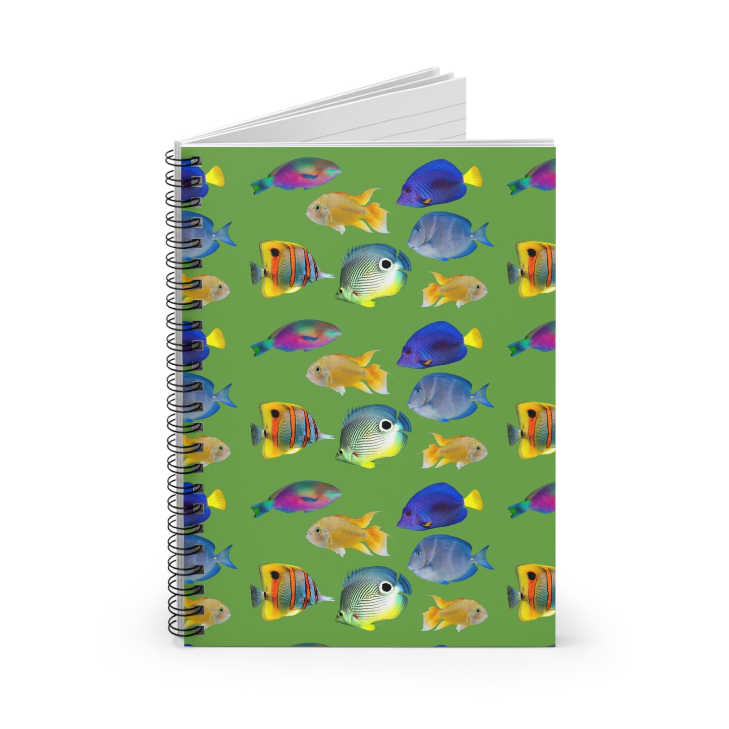 Spiral Notebook - Tropical Fish, Green