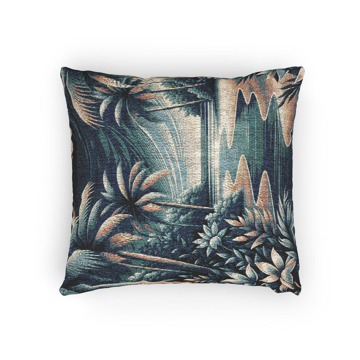 Woven Pillow, 17"W x 18"L - Beach Blues
