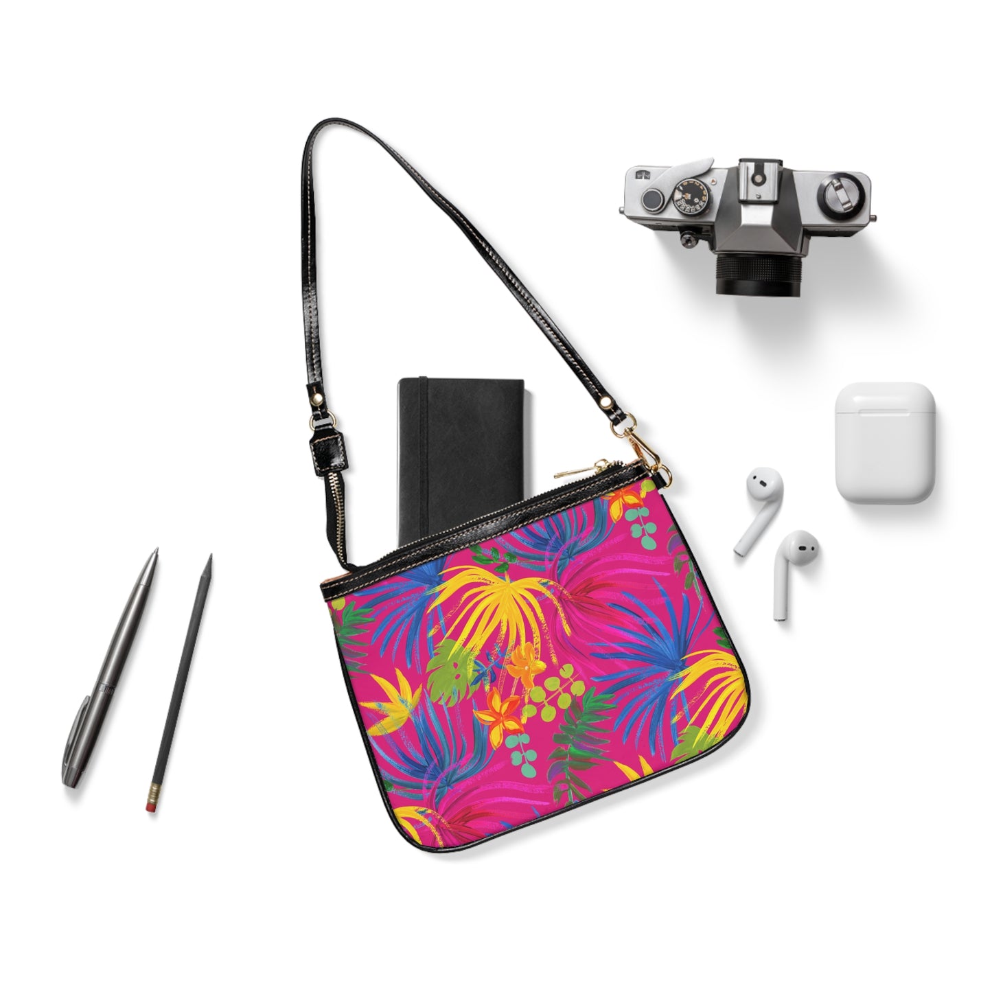 Tropical Small Shoulder Bag | Stylish Crossbody Purse / Exotic Flora