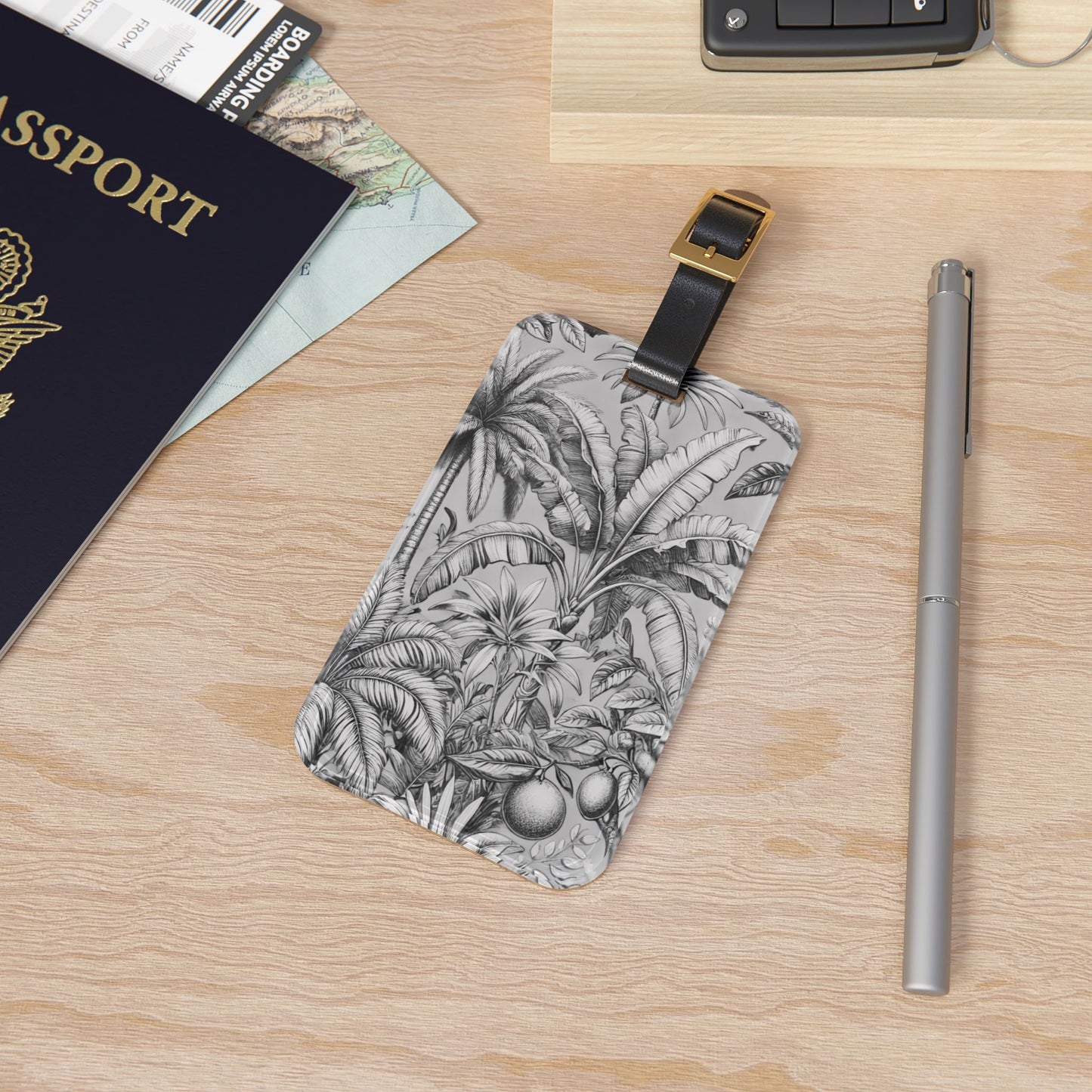Luggage Tag - Tropical Fruit, Newspaper