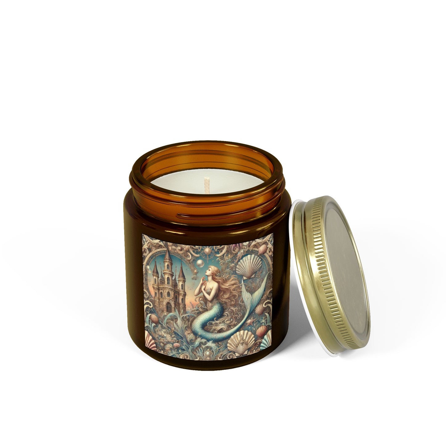 Tropical Mermaid Royale Scented Candles - Coconut Apricot Wax (4oz, 9oz)