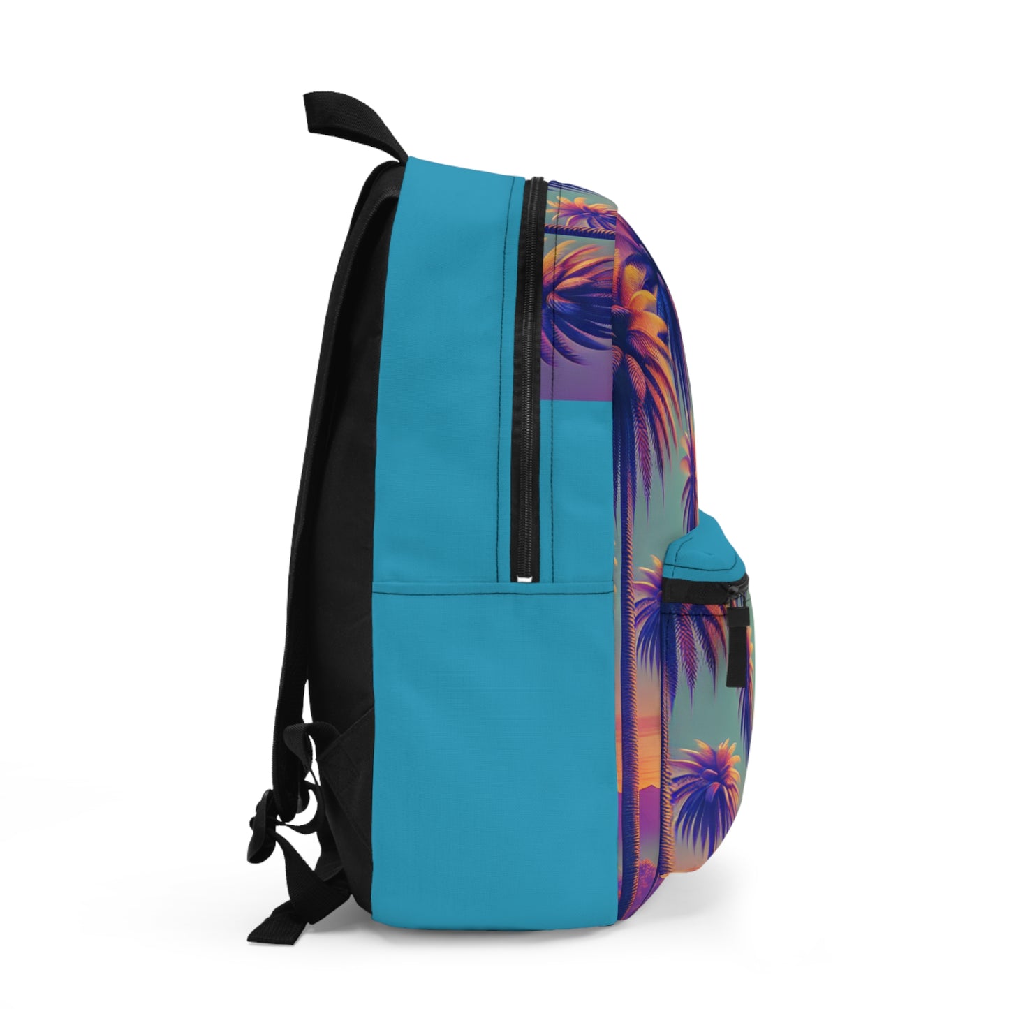 Tropical Backpack  / Sunset Palms, Turquoise