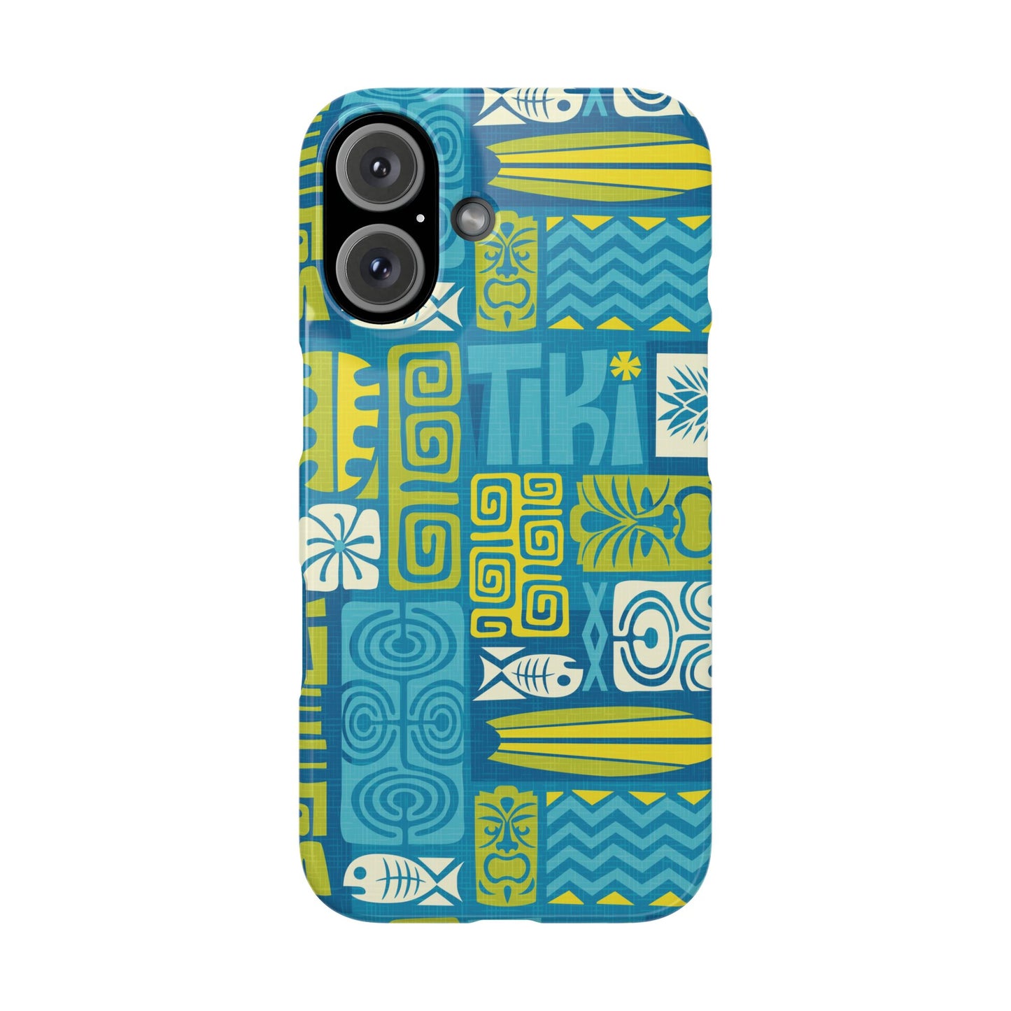 Slim Phone Cases - Tiki Poster Blue