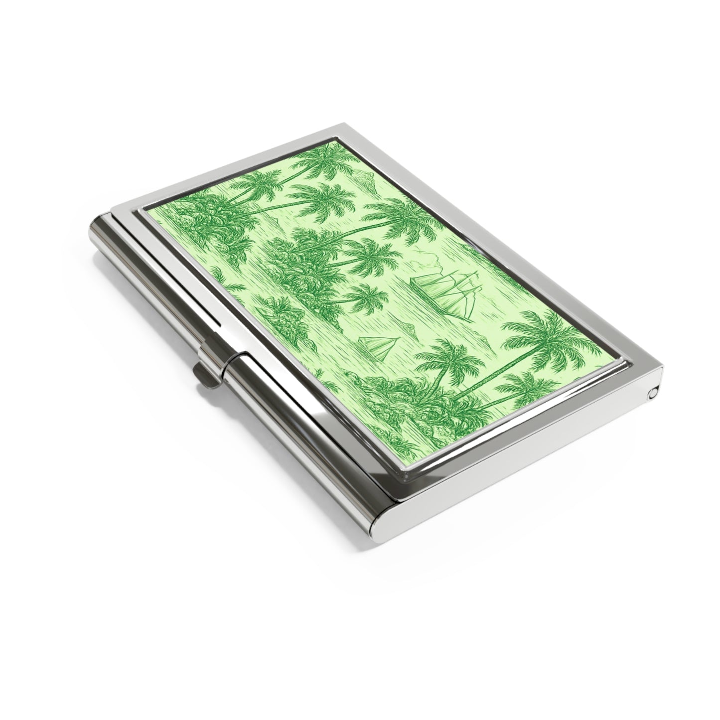 Business Card Holder/Case - Faraway Toile, Green
