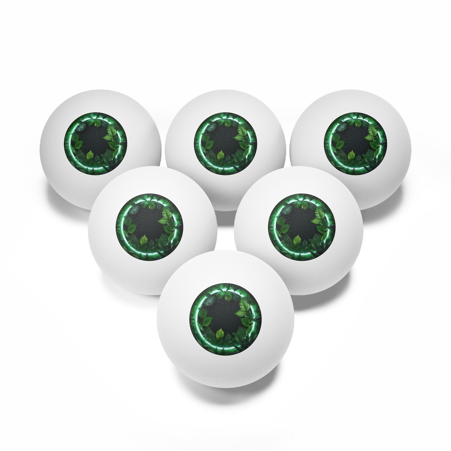 Tropical Ping Pong Balls - 6 Pack with Neon Portal to Paradise