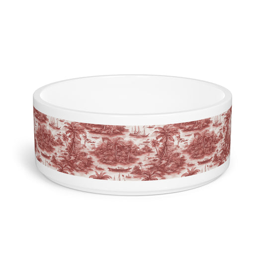 Pet Bowl - Tropical Toile, Russet
