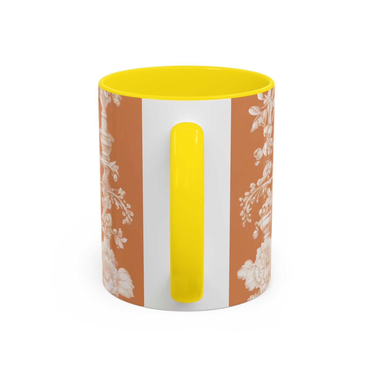 Accent Coffee Mug (11, 15oz), Pearl Lady Toile/Melon, Various Colors