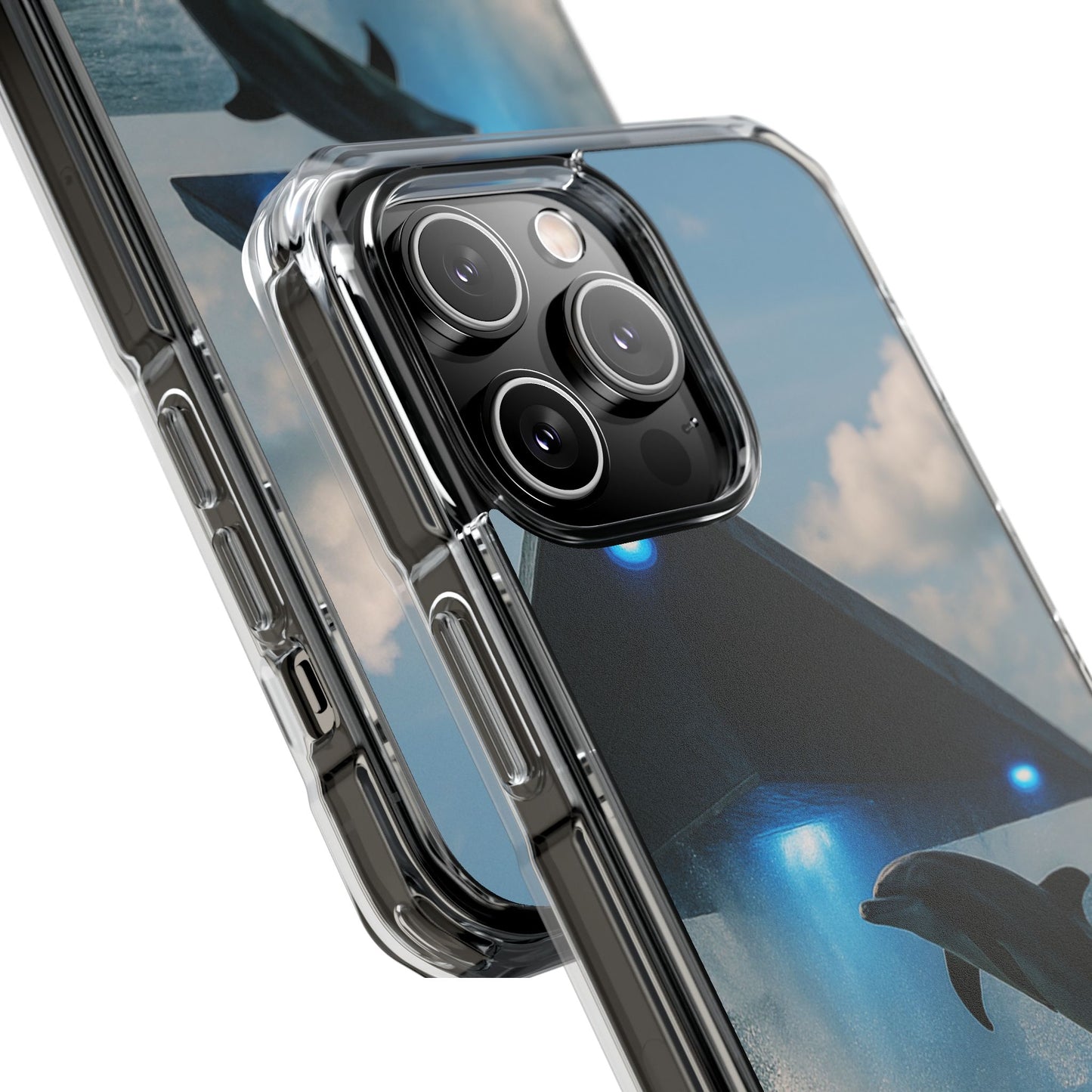 UFO and Dolphin Magnetic Clear Phone Case, Many Models