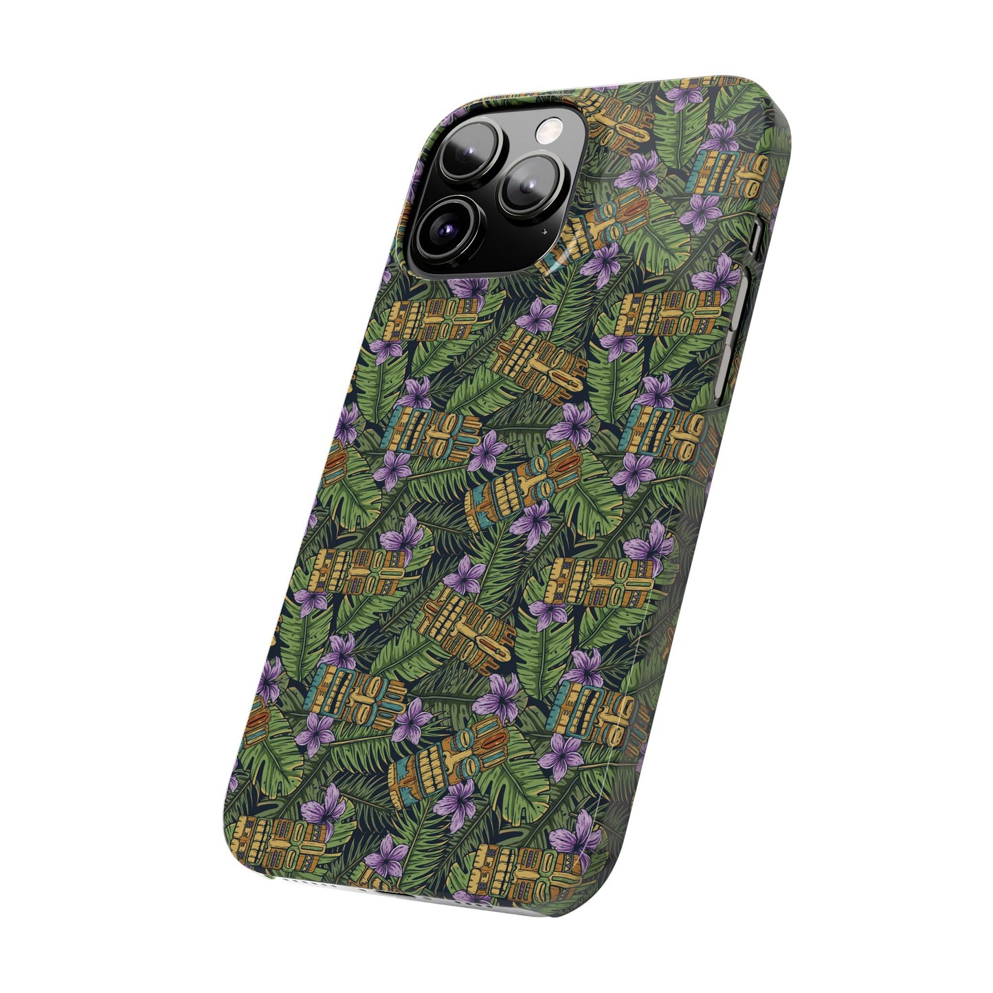 Slim Phone Cases - Tiki Purple Greenery