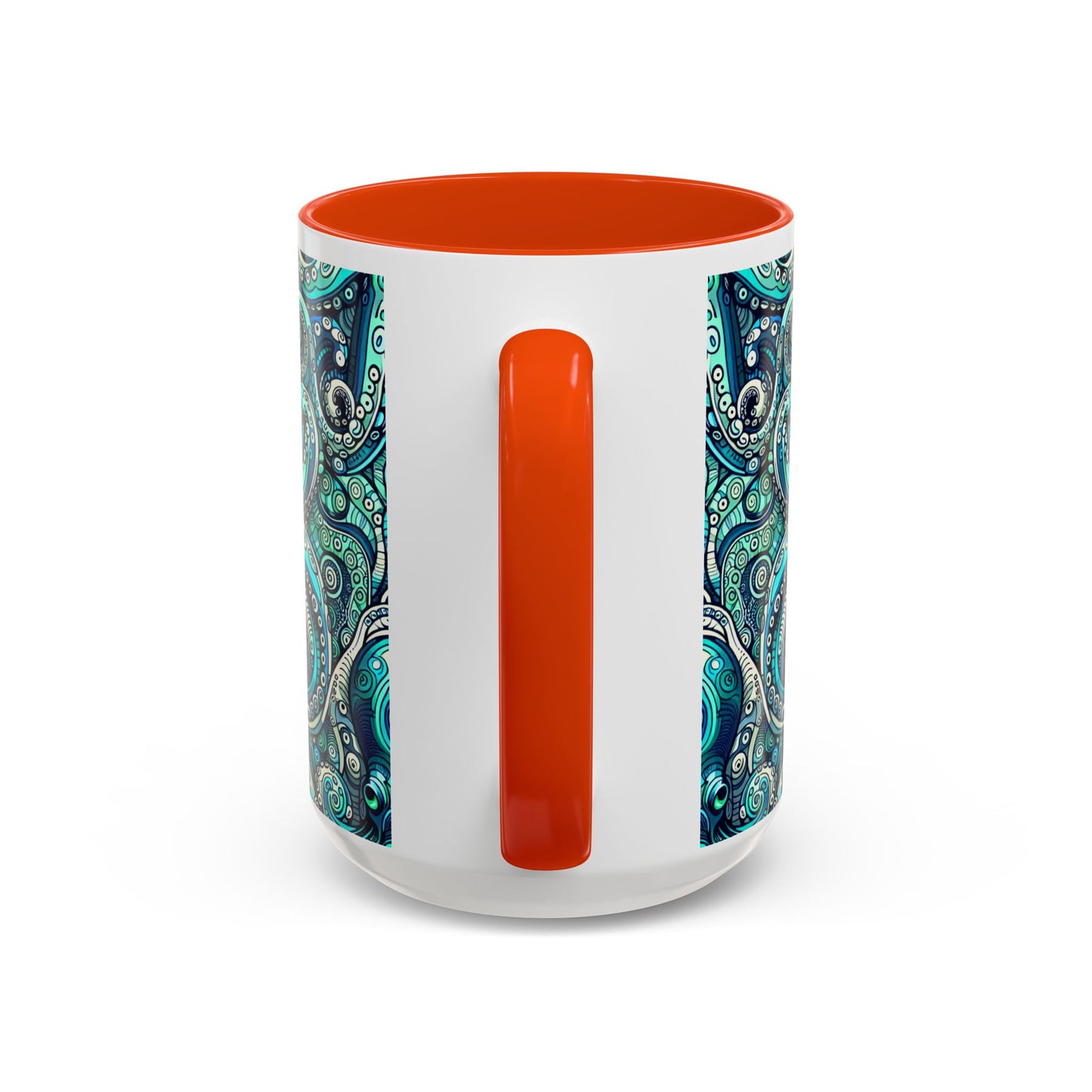 Accent Color Coffee Mug, Many Colors - 11oz & 15oz / Aqua Octopus