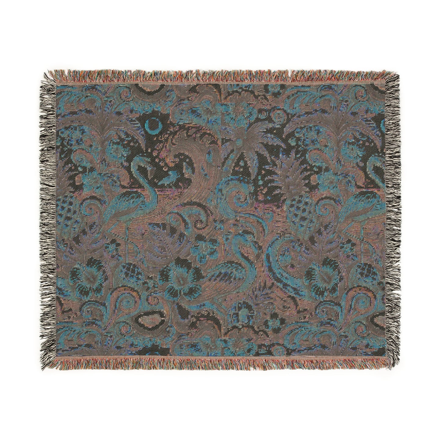 Woven Blanket, 3 Sizes - Tropical Home Decor / Flamingo Waves