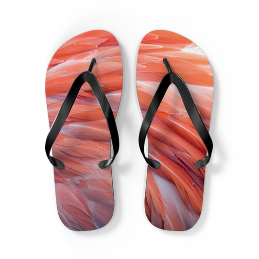 Flip Flops - Real Flamingo Feathers