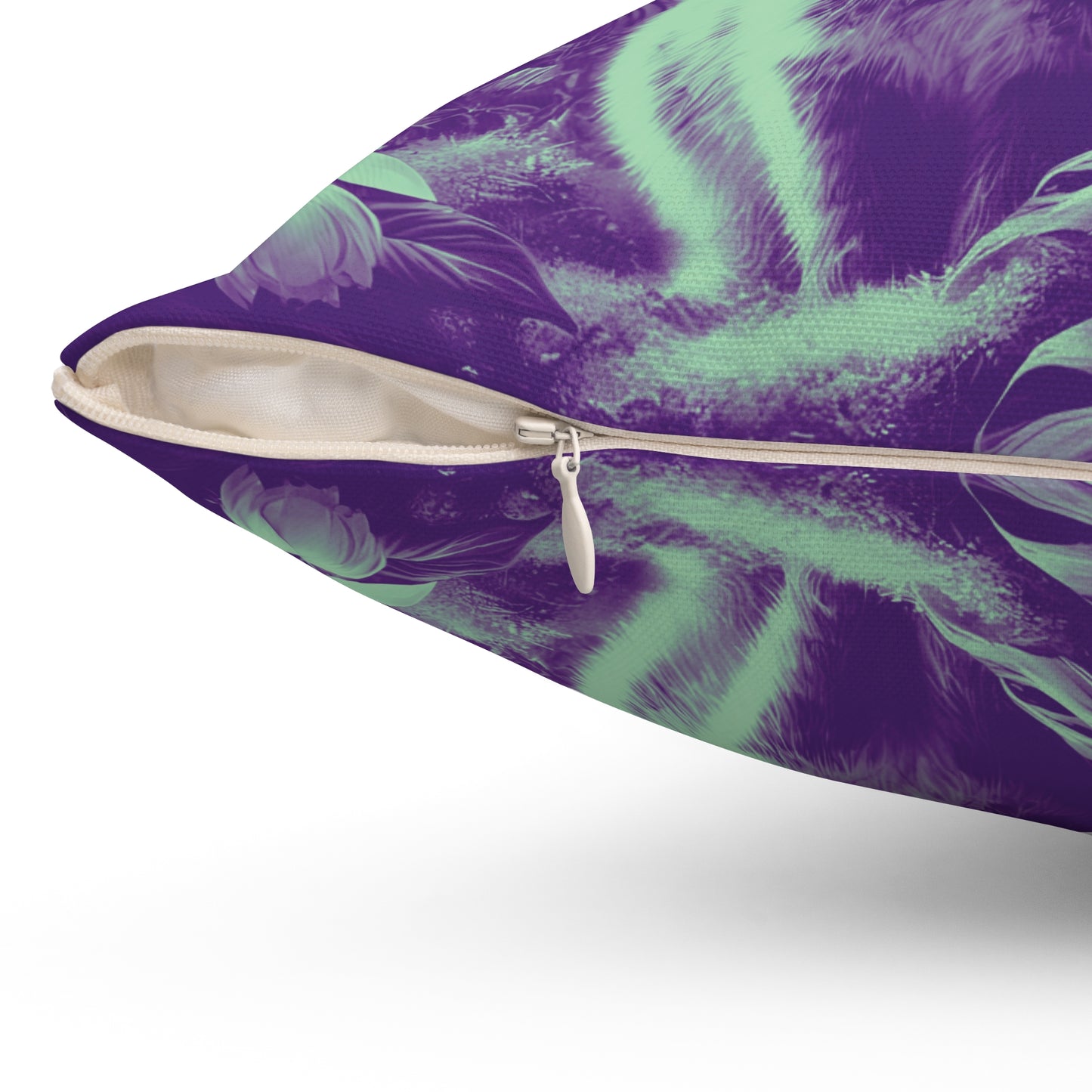 Decorative Pillow - Accent Cushion, 4 Sizes /Tropical Sumatran Rabbits/Minty