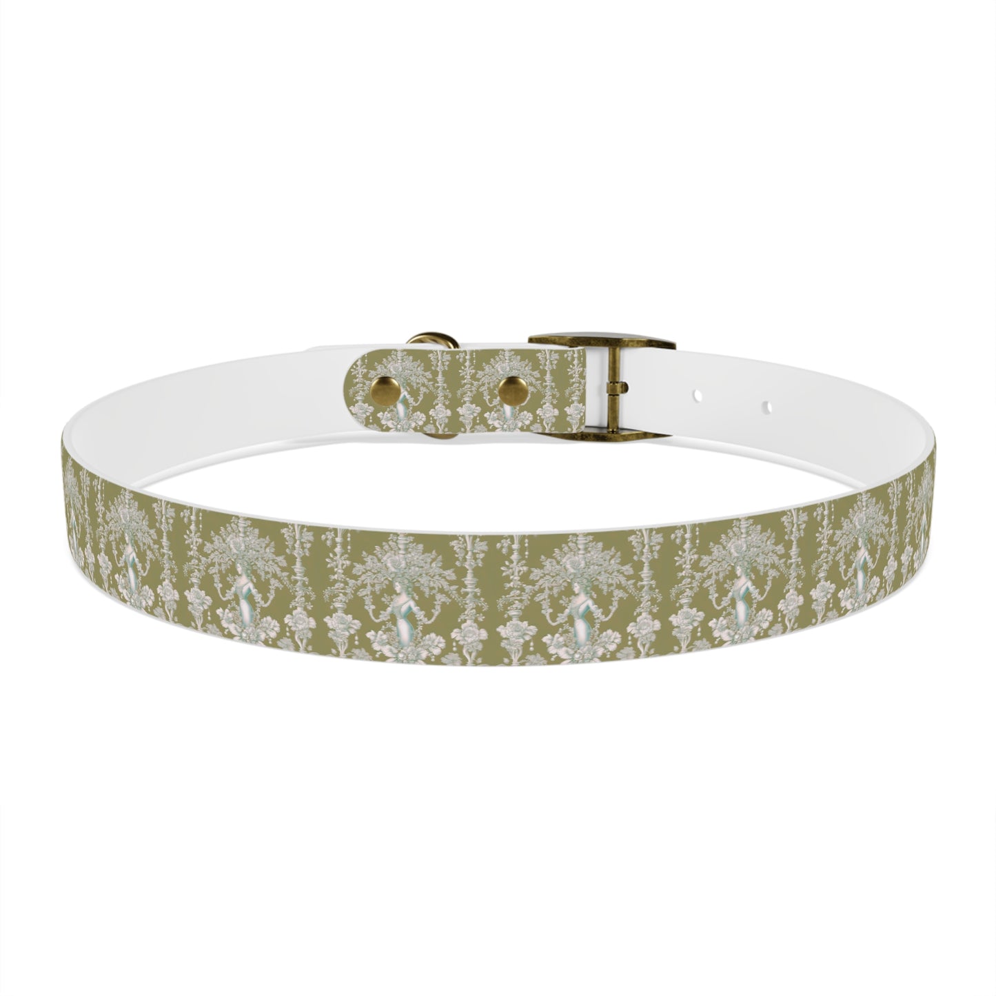 Dog Collar - Pearl Lady Toile, highborn green