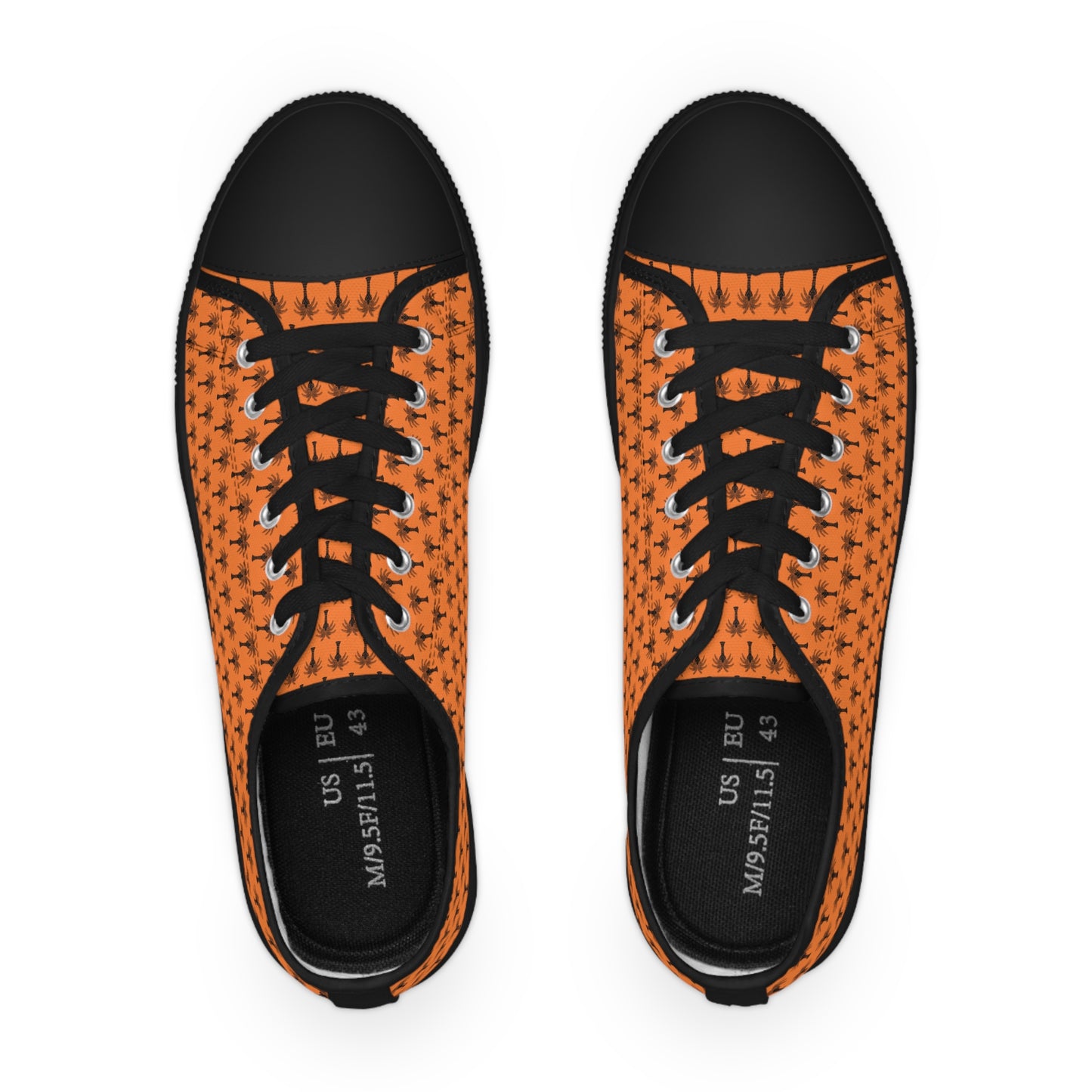 Men's Low Top Sneakers - Art Deco Palms, Light Orange
