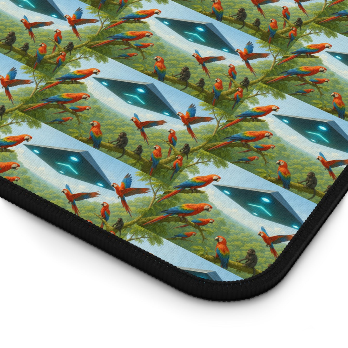 Tropical Mouse Pad/Desk Mat, 3 Sizes - Perfect for Home Office / Macaws and UFO