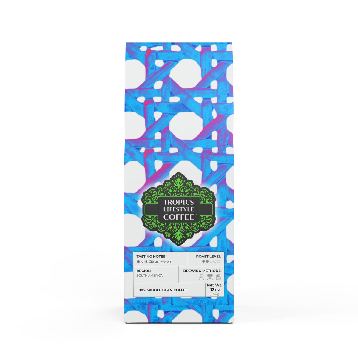 Golden Sands Single Origin™ Coffee (Light-Medium Roast) Specialty Grade / Chair Wicker, Turquoise