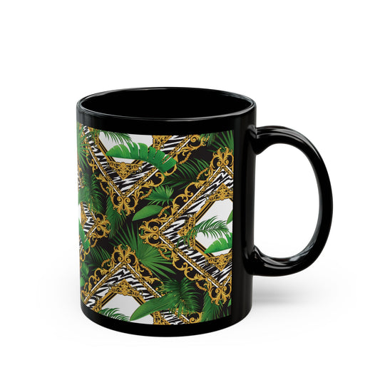 Black Mug (11oz, 15oz), Jungle Luxe, White