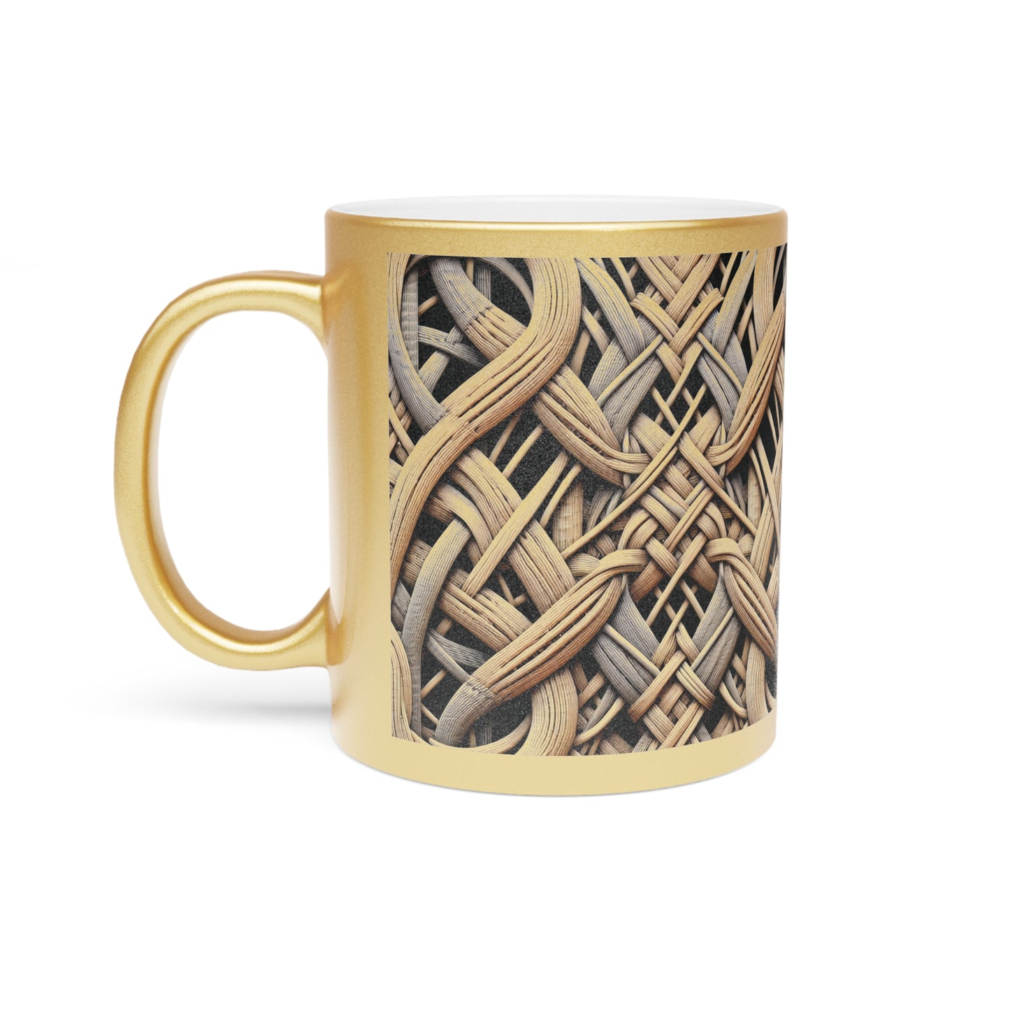 Tropical Metallic Mug, Gold or Silver - Beach Wicker