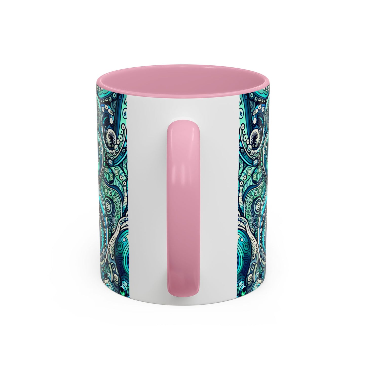 Accent Color Coffee Mug, Many Colors - 11oz & 15oz / Aqua Octopus