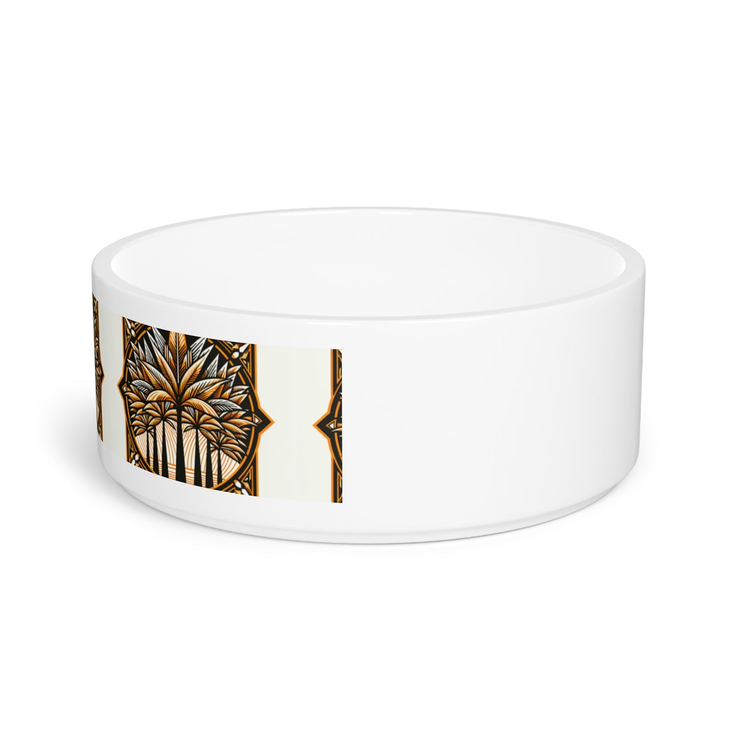 Pet Bowl, Deco Palm Trees, Cinnamon