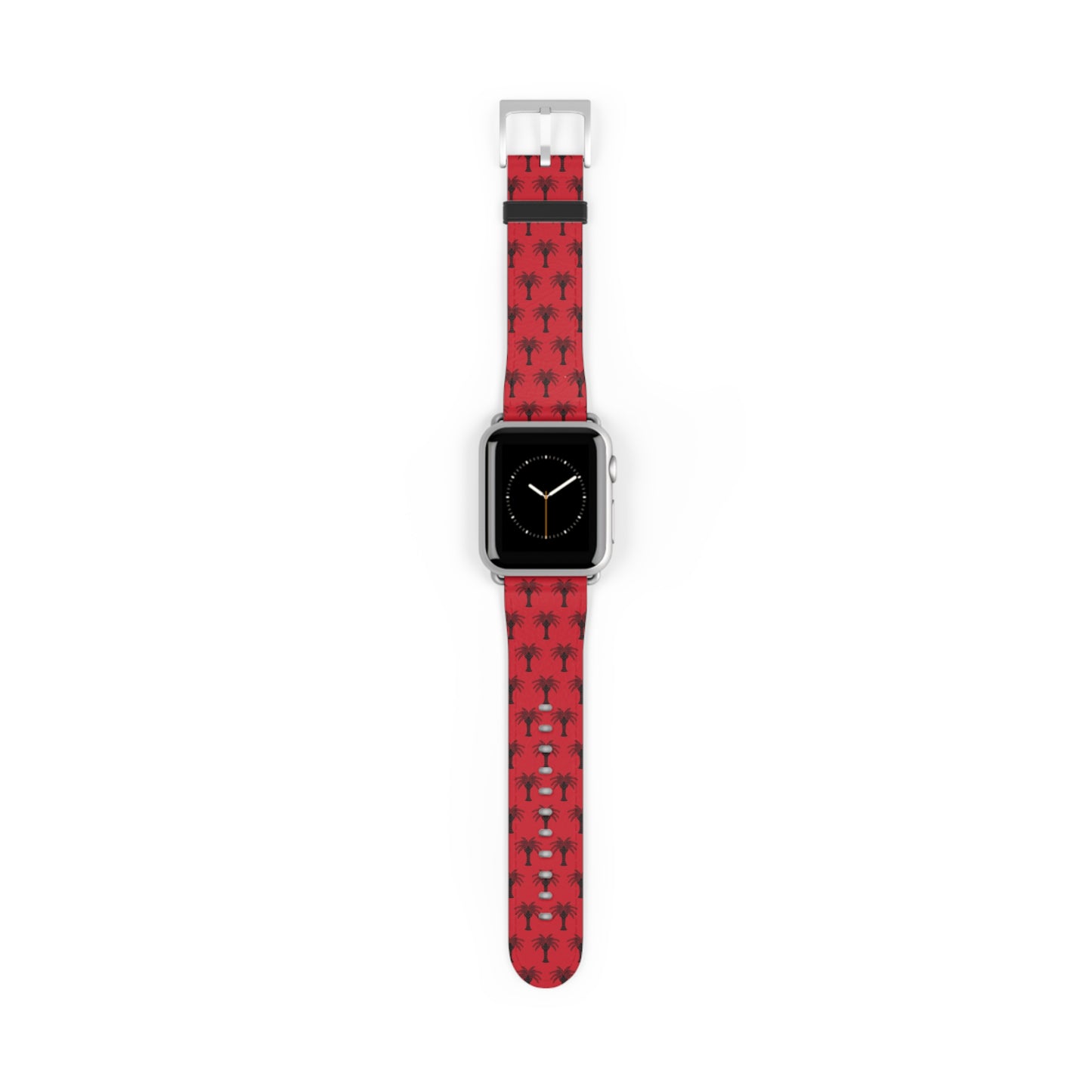 Apple Watch Band - Art Deco Palm, Repeat Dark Red