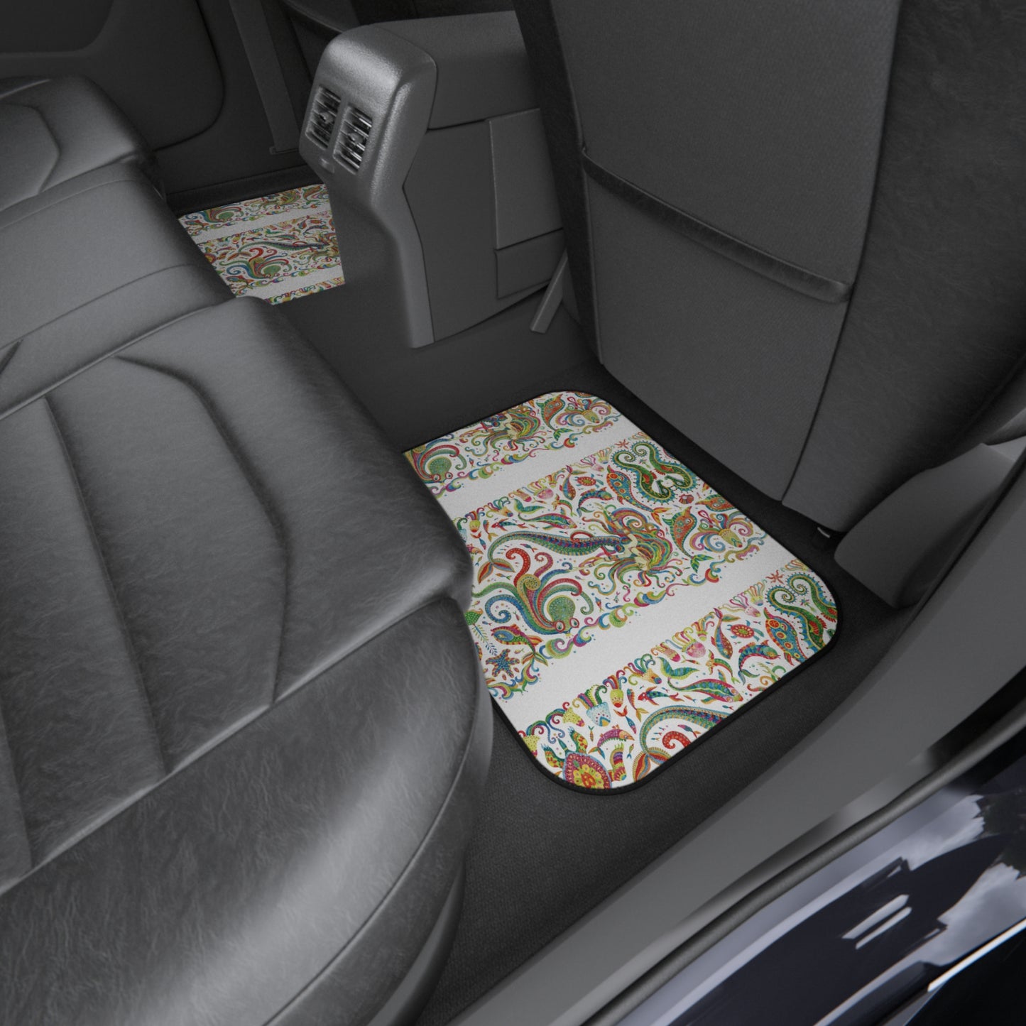 Mermaid Kingdom/White Car Floor Mats - SET of 4, Front and Back