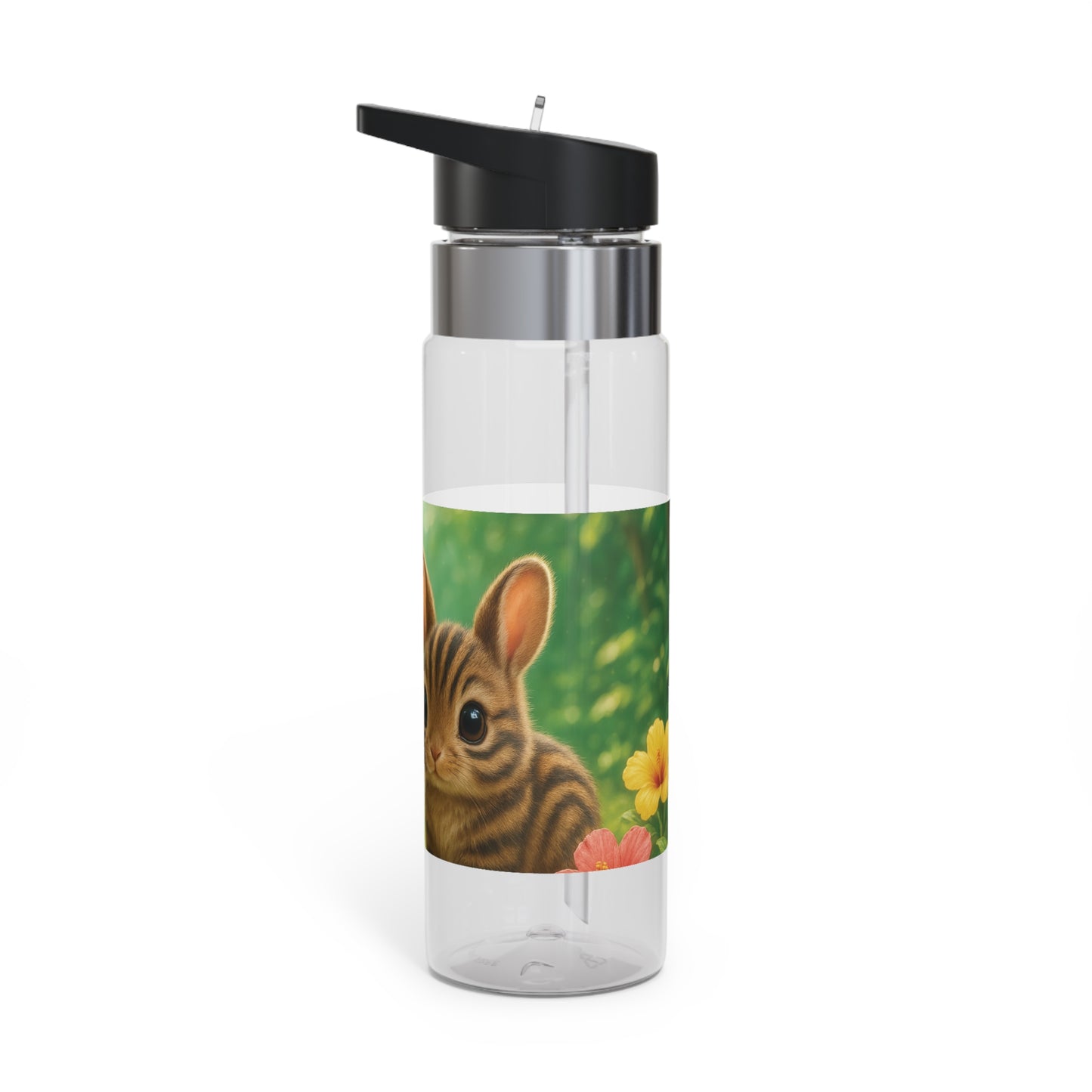 Tropical 20oz Tritan Sport Water Bottle -  Leakproof, Lightweight, BPA-Free / Baby Sumatran Rabbits