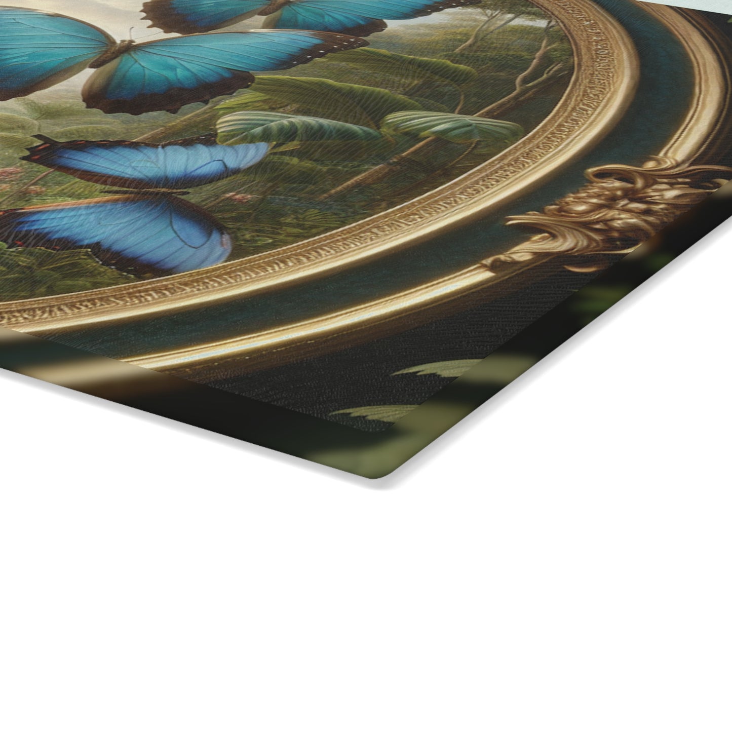 Glass Cutting Board, 2 sizes - Framed Morpho Gathering