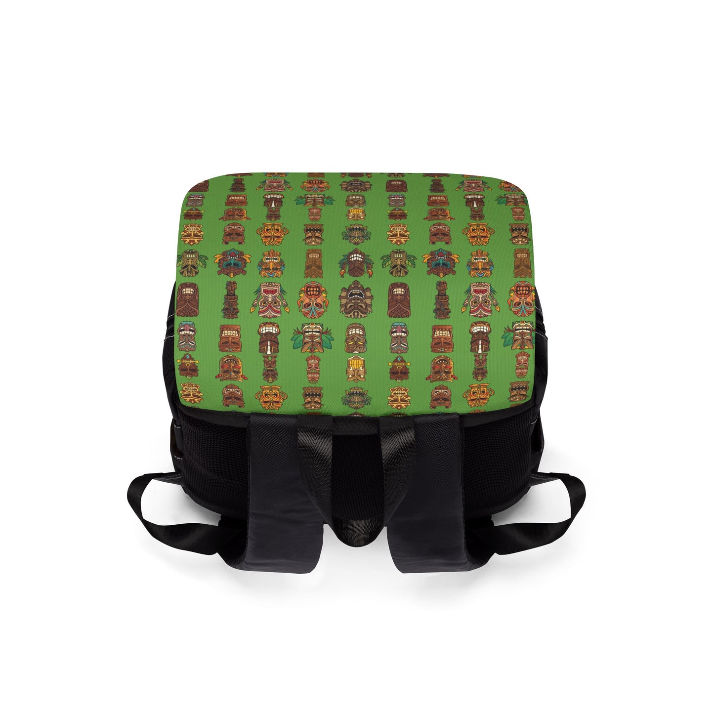 Tropical Casual Backpack - Perfect for Everyday Adventures / Tiny Tiki Dudes, Green