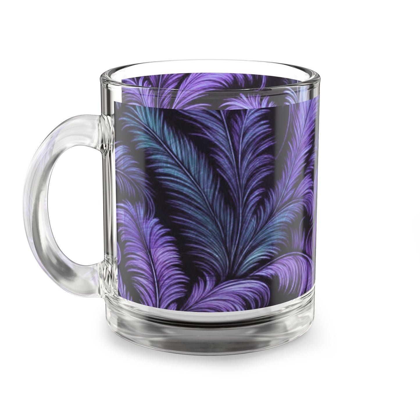 Tropical Glass Mug - 10oz Coffee Cup / Rocco Purple