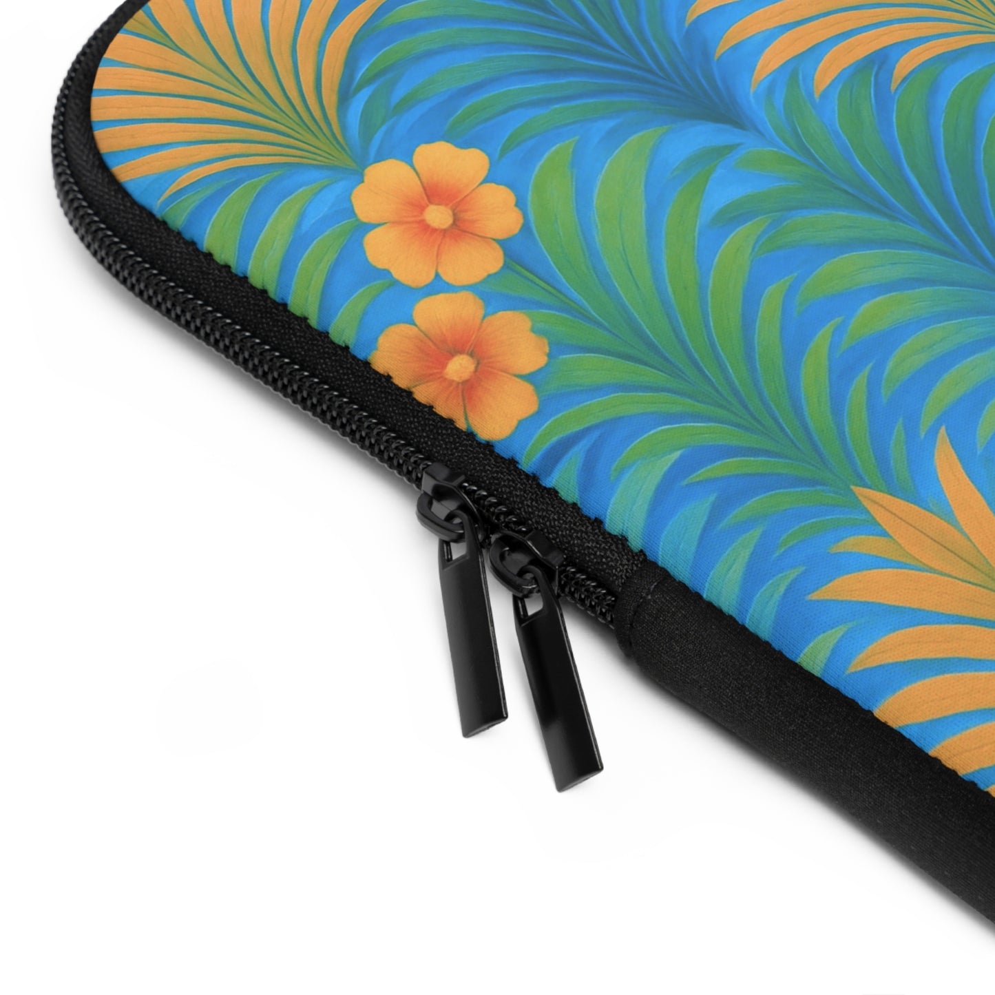 Tropical Laptop Sleeve, 5 Sizes - Perfect for Beach Lovers & Students / Sunrise Palms, Orange