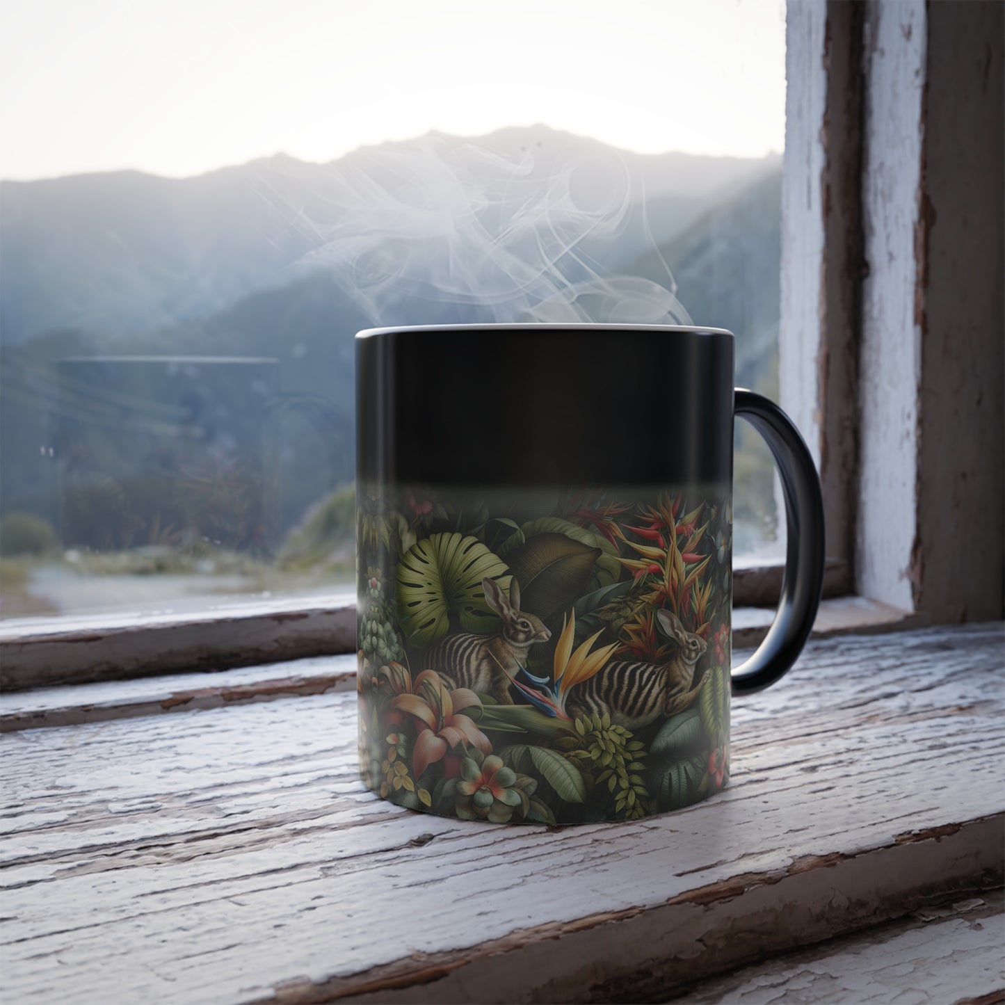 Color Morphing Mug, 11oz / Rainforest Rabbit Outing