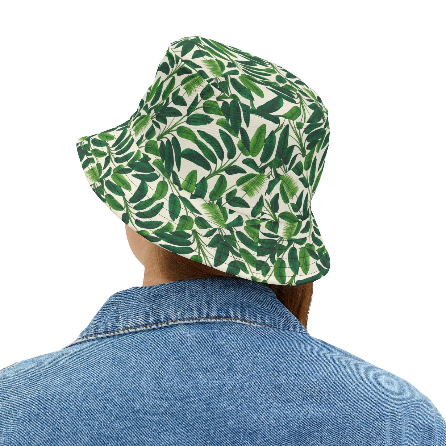 Tropical Polyester Bucket Hat, 2 Sizes - Tropical Leaves