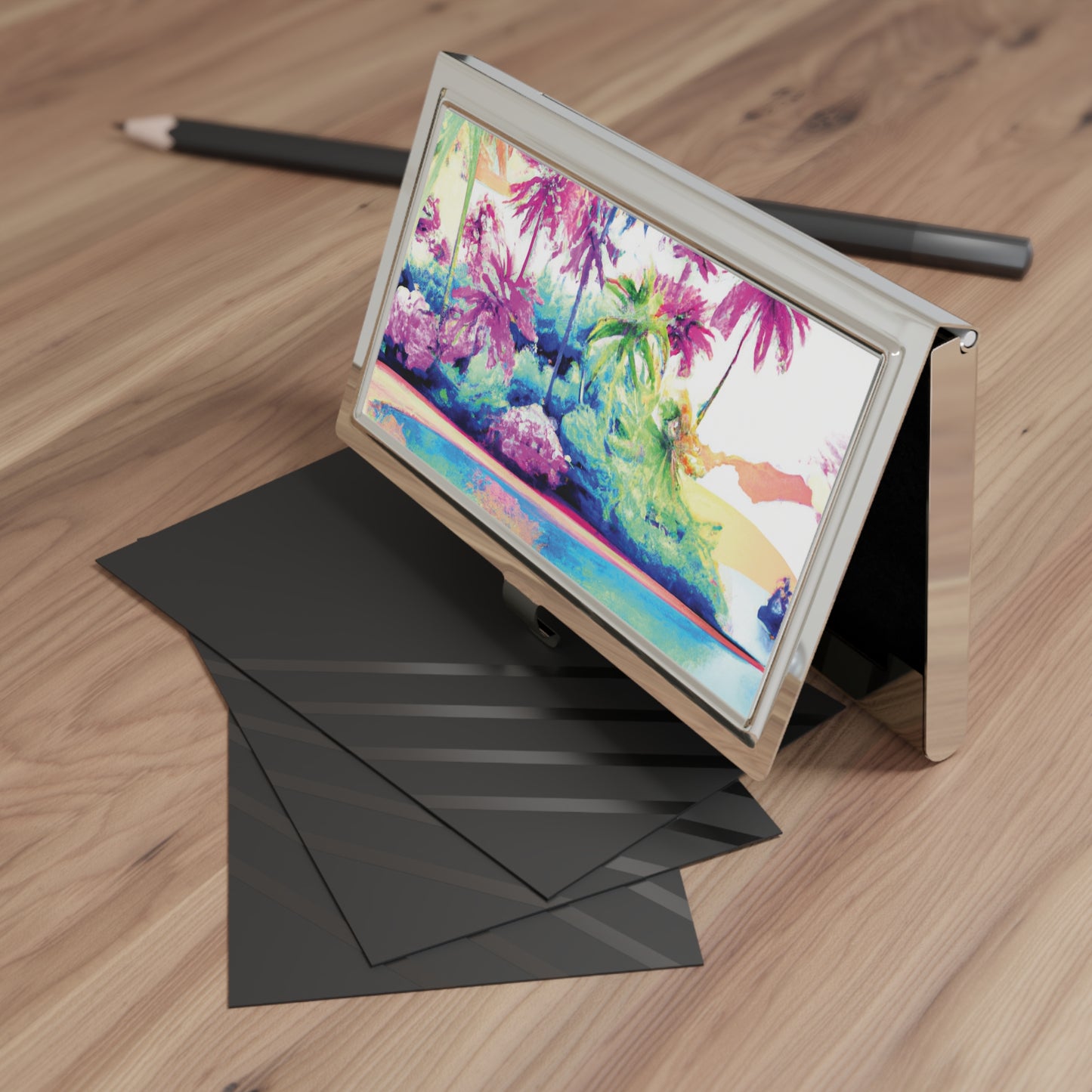 Business Card Holder/Case - Watercolor Beach