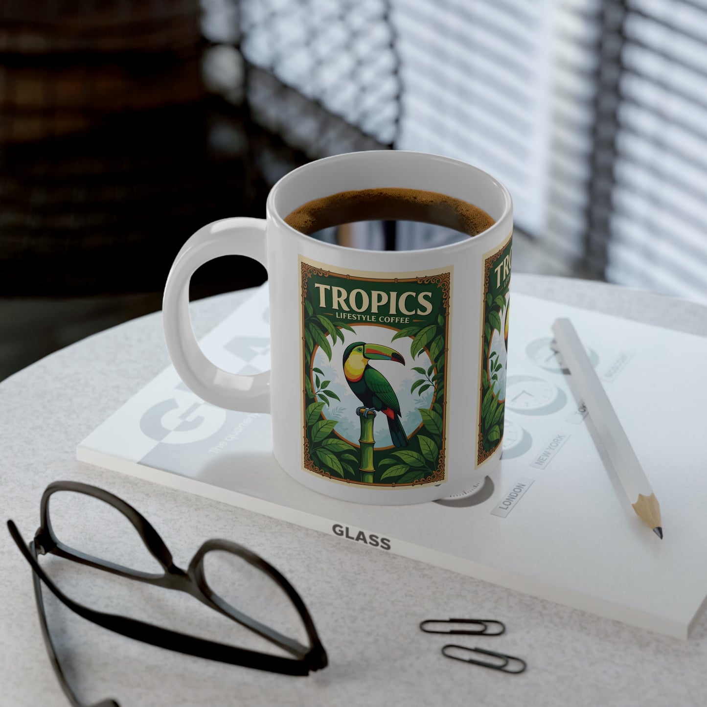 Jumbo Mug, 20oz, Parrot Poster TLCoffee Logo | Tropical Coffee Cup