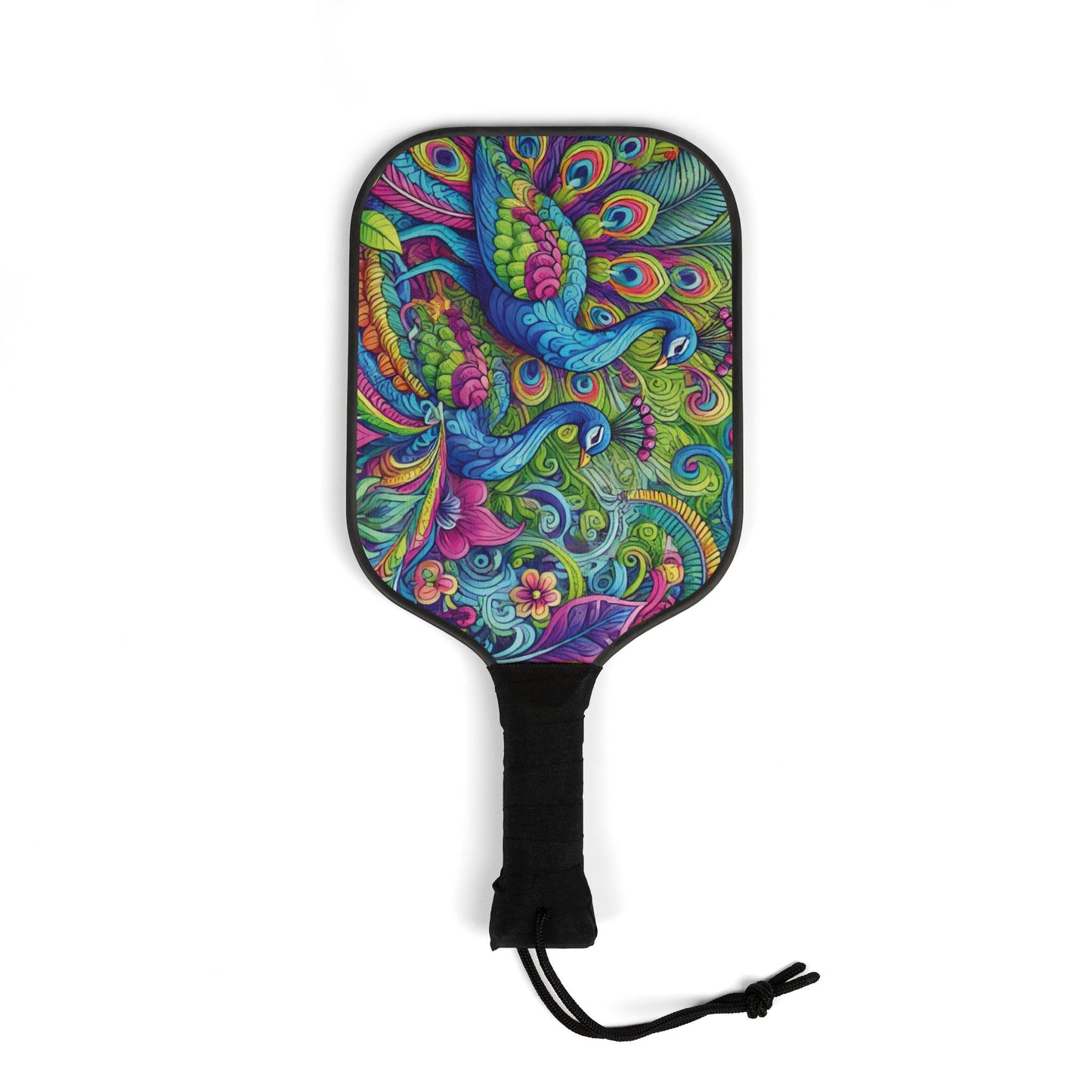 Tropical Pickleball Kit - Beach Vibe Paddles & Balls Set / Peacock Prism, Macro