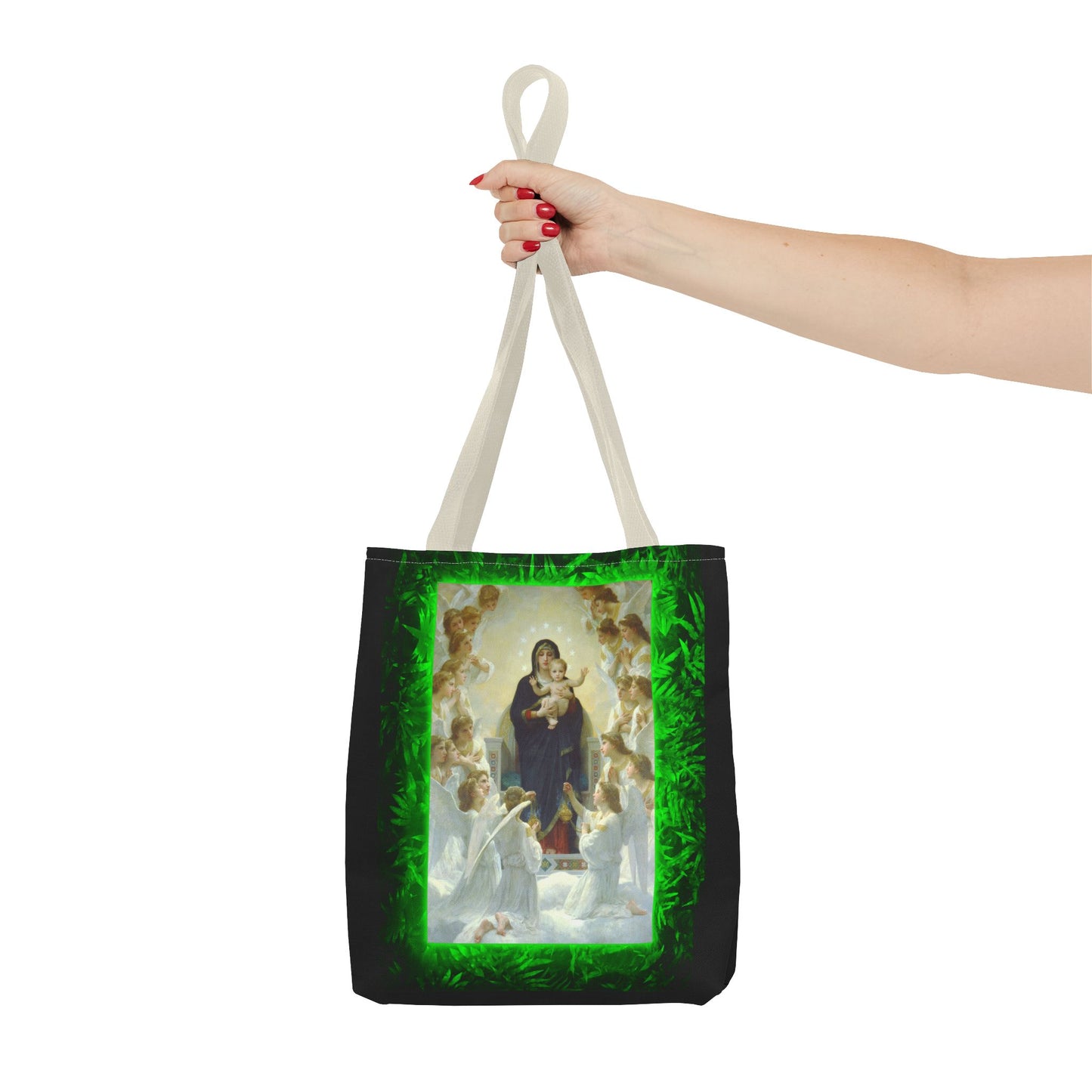 Religious Mary With the Angels Tropical Tote Bag - 3 Sizes