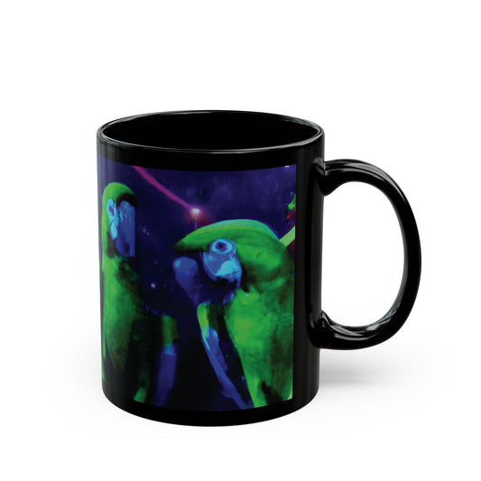 Black Coffee Mug - Galactic Parrot