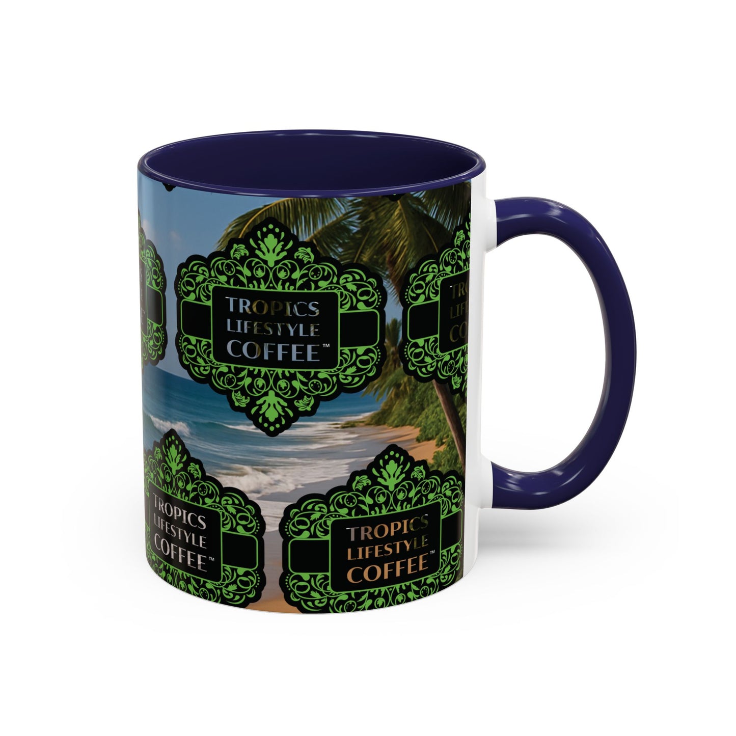 Accent Coffee Mug (11, 15oz), 8 Colors - Tropics Lifestyle Coffee, Meet You There