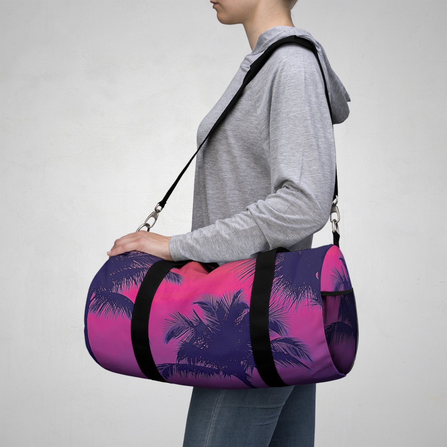 Tropical Duffel Bag - Perfect for Travel and Gym / Palm Glow Pop